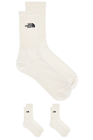 The North Face Everyday Crew Norm Sock 2 Pack in Cream