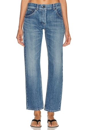 ALAÏA Lover Jean in Blue | FWRD