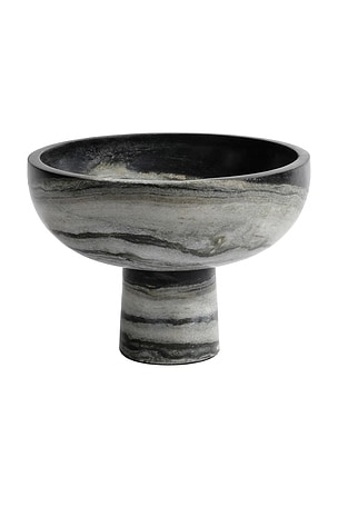 The Favorites Footed Bowl Black Panda Marble in Black,White