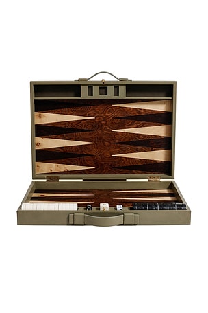 The Favorites Geneva Backgammon Set in Green