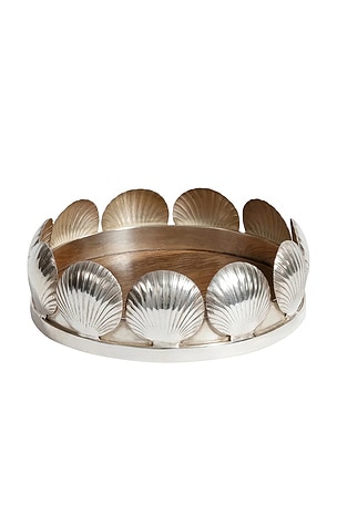 The Favorites Sur Mer Shell Design Wine Coaster in Metallic Silver
