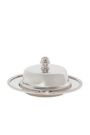 The Favorites Parisian Butter Dish With Cover And Glass Nickel in Metallic Silver