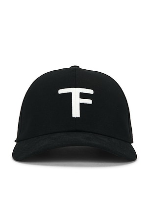 TOM FORD Canvas And Smooth Leather Cap in Black