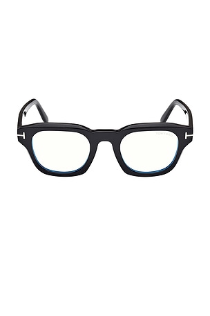 TOM FORD Blue Block Optical Square Acetate Glasses in Black