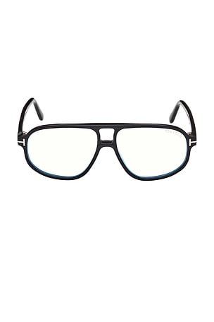 TOM FORD Blue Block Optical Navigator Acetate Sunglasses in Black