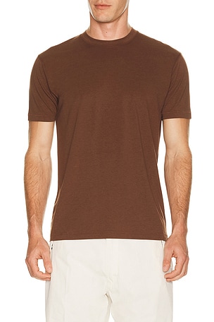 TOM FORD Lyocell Cotton Crew Neck in Brown