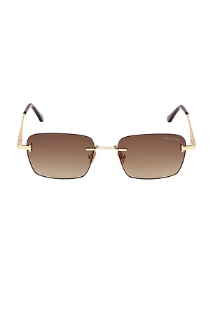 TOM FORD Rectangular Sunglasses in Metalic Gold