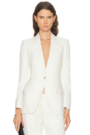 TOM FORD Fluid Single Breasted Jacket in Cream