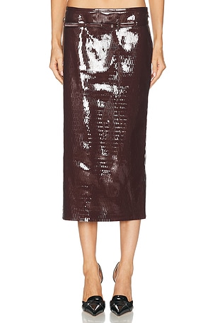 TOM FORD Nappa Pencil Skirt in Burgundy