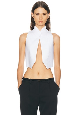 TOM FORD Pique Petite Waistcoat in White