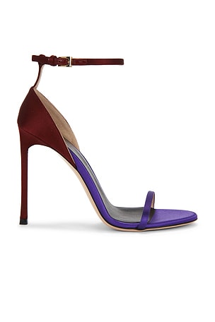 TOM FORD Satin Ankle Strap Sandal in Purple,Red
