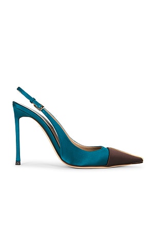 TOM FORD Satin Slingback Pump in Teal