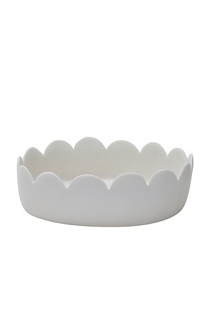 Tina Frey Designs Fleur Large Oval Bowl in White