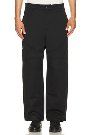Thom Browne Wide Leg Chap Painter Pants in Black