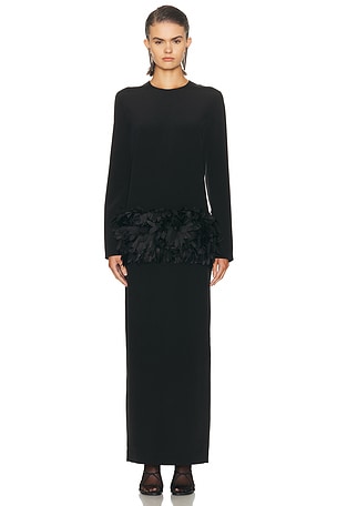 Toteme Petal Dress in Black