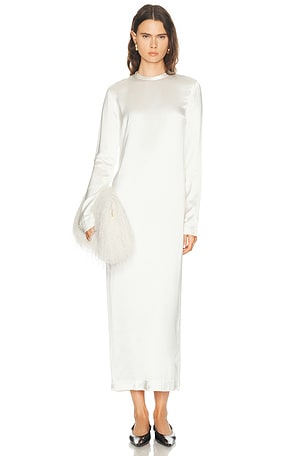 Toteme Long Satin Dress in White