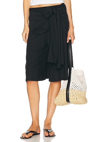 Toteme Tie Waist Jersey Short in Black