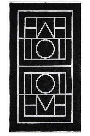 Toteme Monogram Jacquard Beach Towel in Black,White