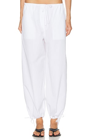 Toteme Drawstring Cotton Trouser in White