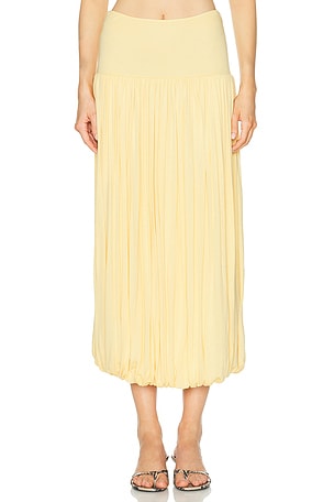 Toteme Soft Gathered Skirt in Lemon