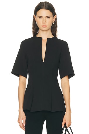 Toteme Tailored Cotton Top in Black