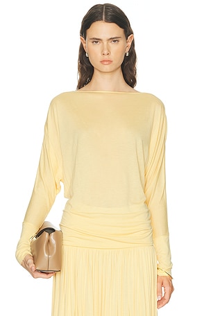 Toteme Boatneck Jersey Top in Lemon