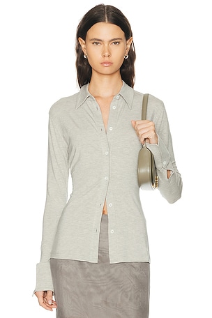 Toteme Fitted Jersey Top in Grey