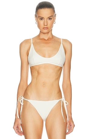 Toteme Scoop Bikini Top in Cream