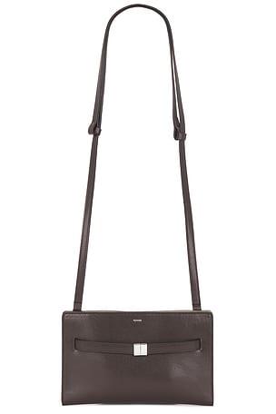 Toteme Belted Leather Crossbody Bag in Black