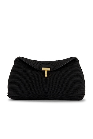 Toteme Mini T-Lock Clutch in Black