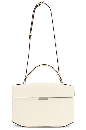 Toteme Box Grained Leather Top Handle Bag in Cream