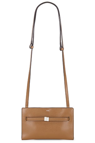 Toteme Belted Leather Crossbody Bag in Brown