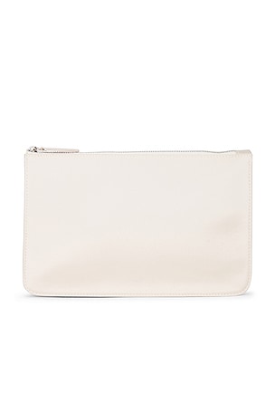 Toteme Threefold Satin Clutch in Neutral