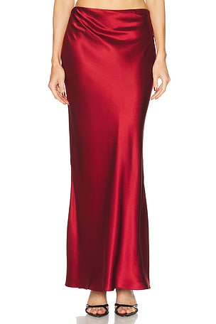 The Sei Bias Maxi Skirt in Red