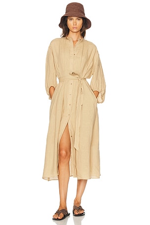 TWP Poet Sleeve Maxi Dress in Tan