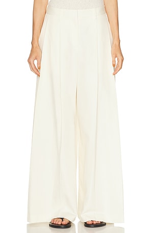TWP Crosby Wide Leg Pant in Cream