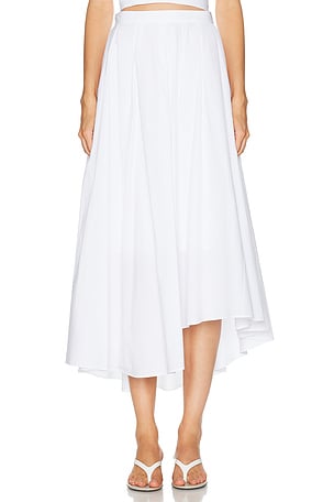 TWP Asymmetrical A-Line Skirt in White