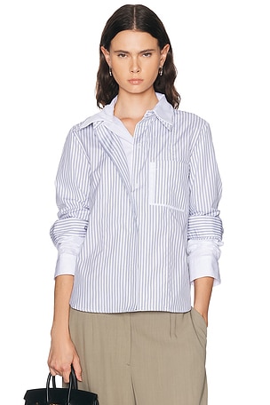 TWP Double Layer Boyfriend Top in White