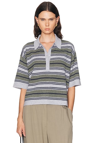 TWP Short Sleeve Polo Top in Green