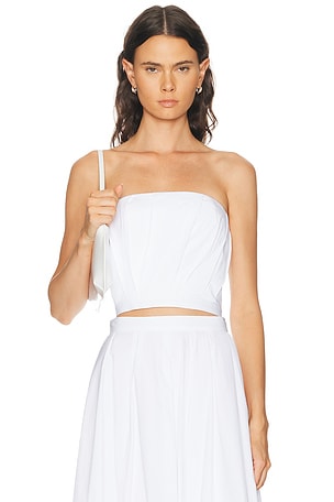 TWP Pleated Bustier Top in White