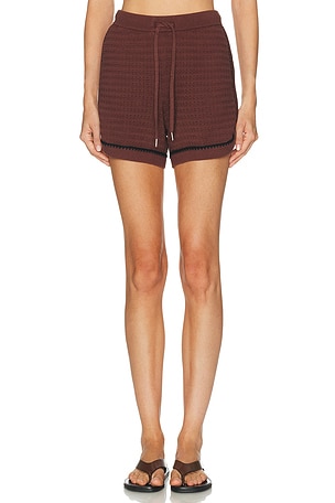 Varley Morden Knit Short in Brown