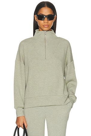 Varley Hawley Half Zip Sweatshirt in Sage