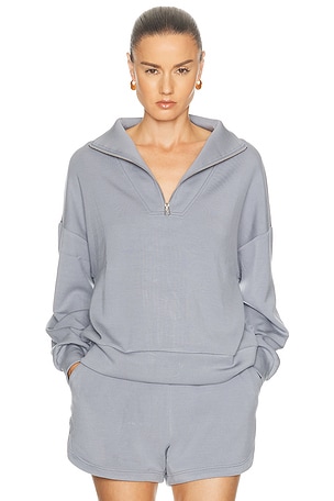 Varley Hawley Half Zip Sweatshirt in Slate
