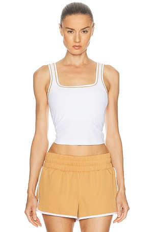 Varley Barney Piped Tank Top in White