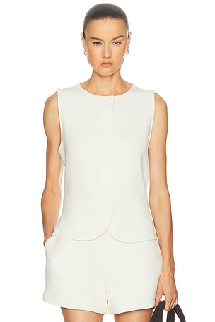 Varley Josie Button Through Tank Top in Ivory