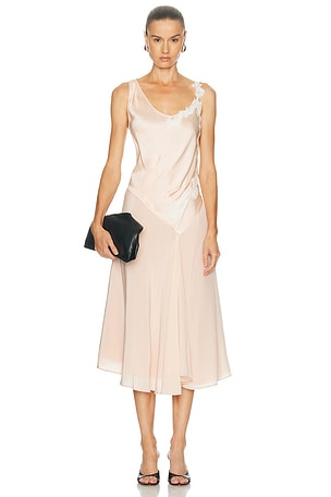 Victoria Beckham Lace Strap Dress in Blush