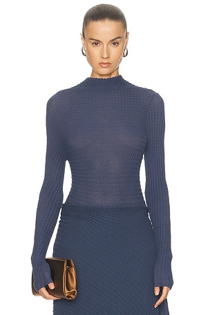 Victoria Beckham Long Sleeve Top in Navy