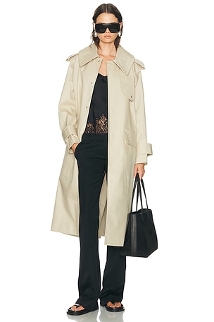 Victoria Beckham Philippa Trench Coat in Beige