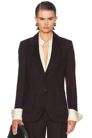Victoria Beckham Katherine Jacket in Burgundy