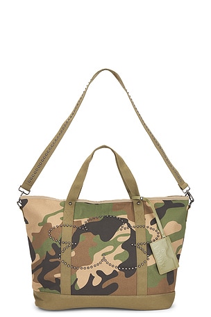 VANDYTHEPINK Studded Flower Tote Bag in Green
